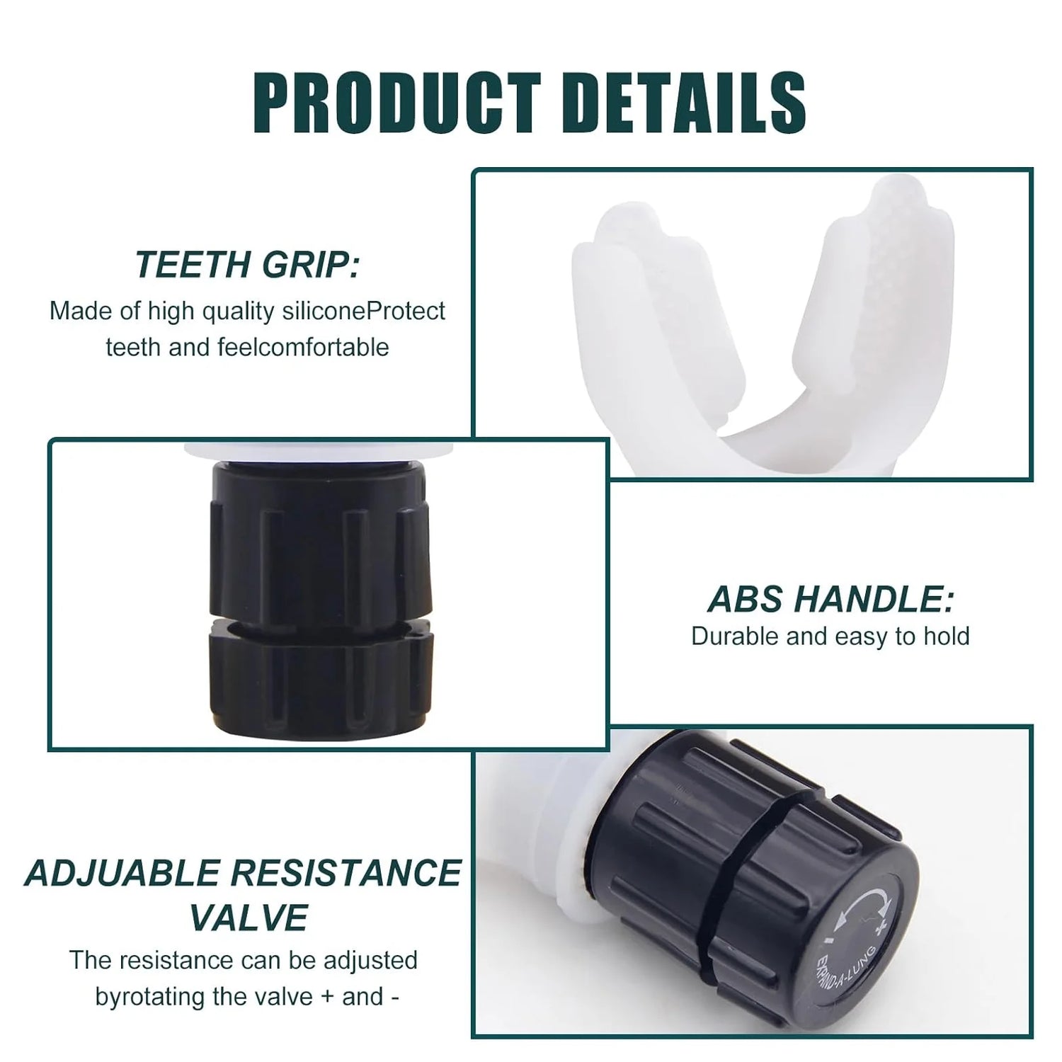 Breathing Trainer for Deep Breath Practice, Adjustable Resistance Silicone Device for Focus and Relaxation, Portable Breathwork Exercise Tool